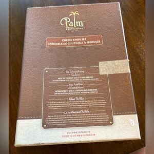 New in the box Cheese Knife set from the Palm Restaurant